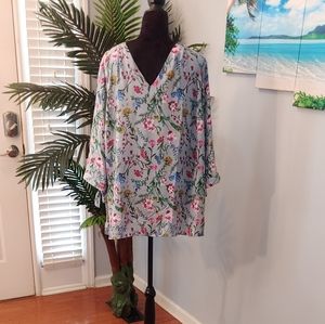 Violet & Claire Size 1X Blue Tunic Blouse